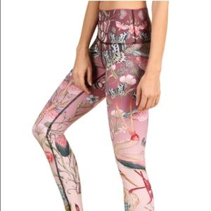 Yoga Democracy Pretty In Pink Floral Legging Small